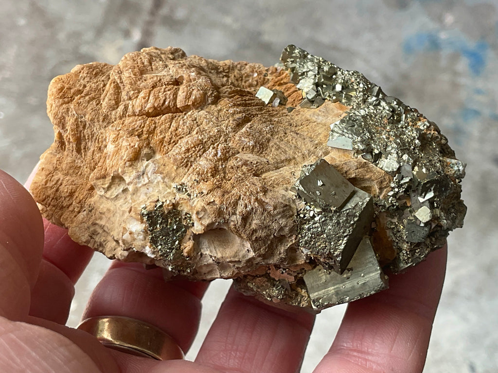 238g Chinese Pyrite with Quartz on Matrix Specimen B