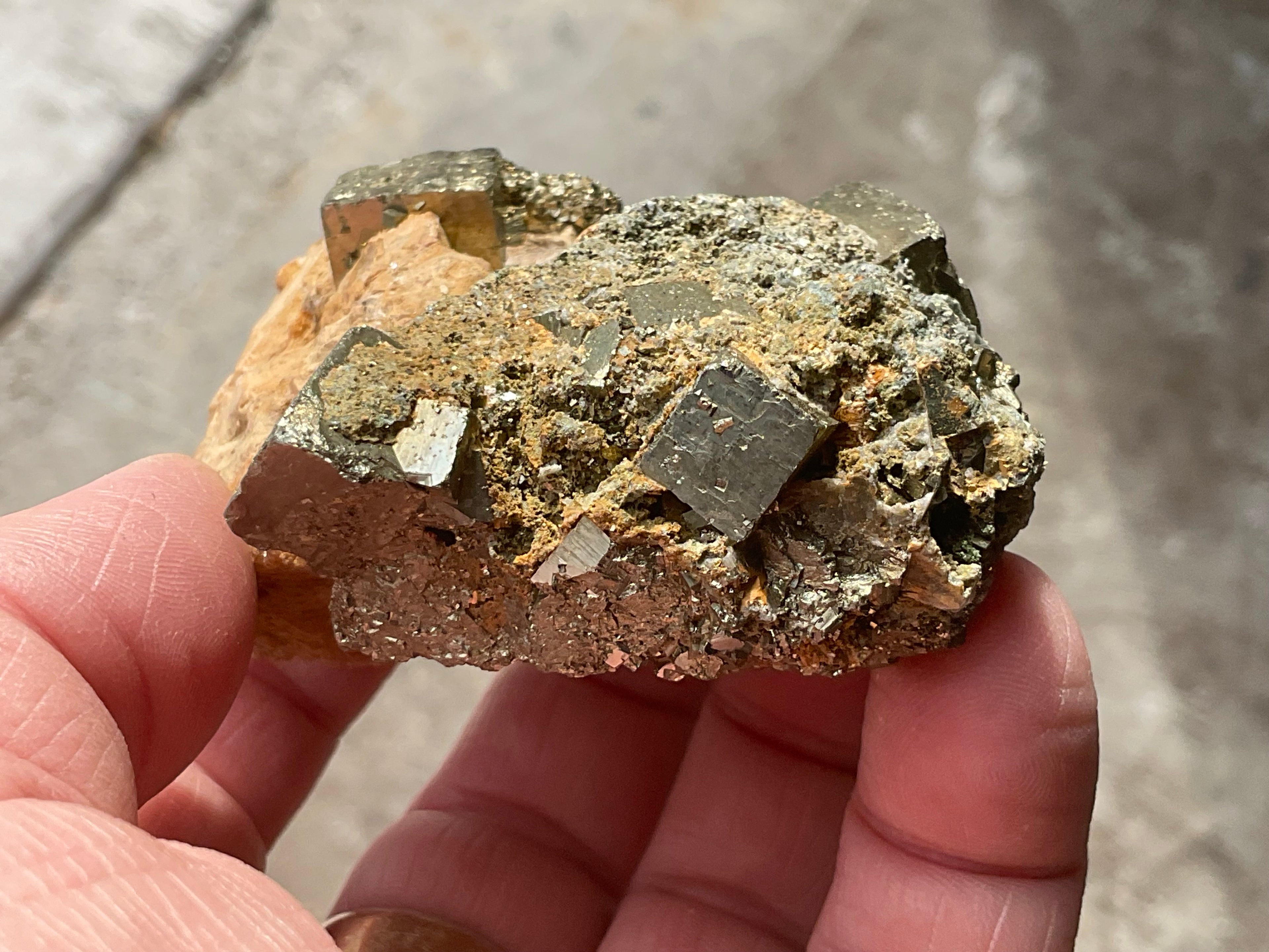 238g Chinese Pyrite with Quartz on Matrix Specimen B