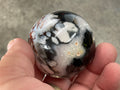 156g Black Flower Agate Sphere 3A