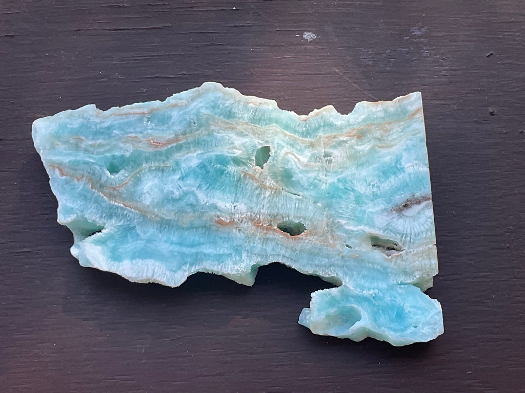 120g Blue Aragonite/Caribbean Blue Calcite Slab