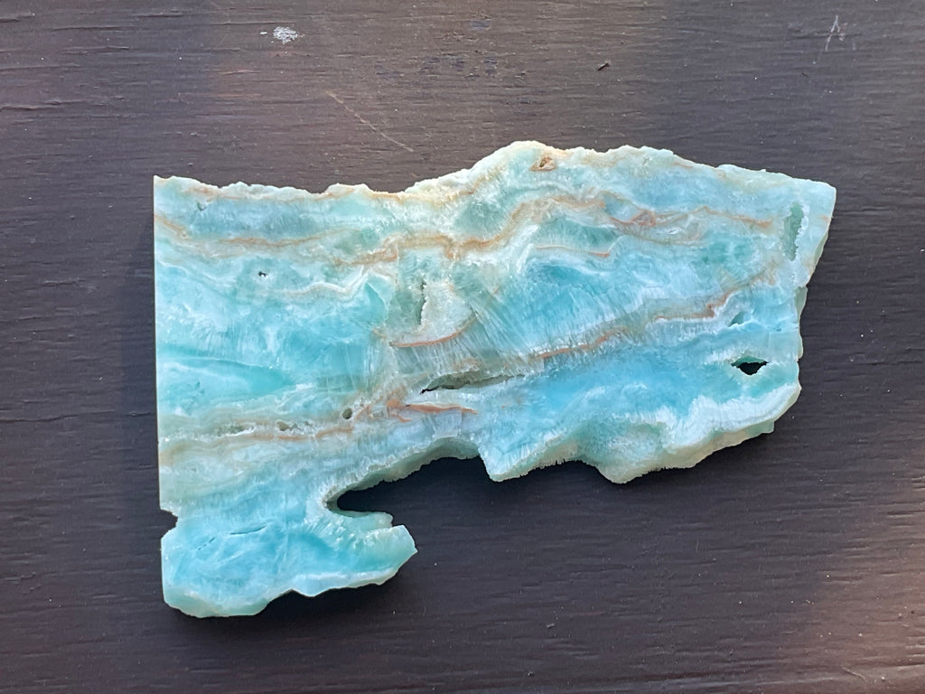 120g Blue Aragonite/Caribbean Blue Calcite Slab