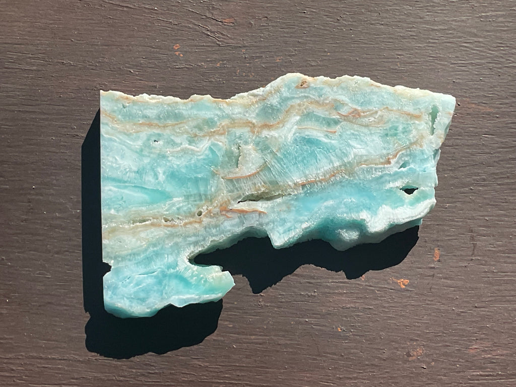 120g Blue Aragonite/Caribbean Blue Calcite Slab