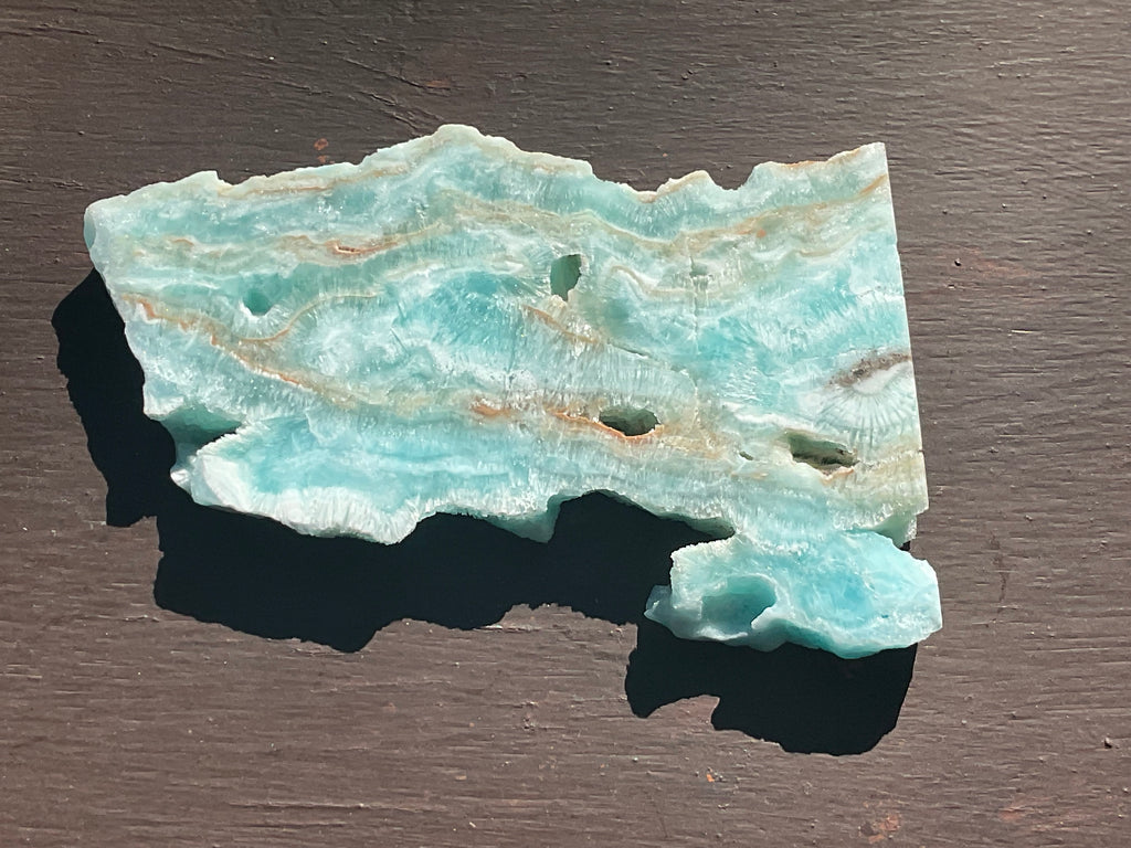 120g Blue Aragonite/Caribbean Blue Calcite Slab
