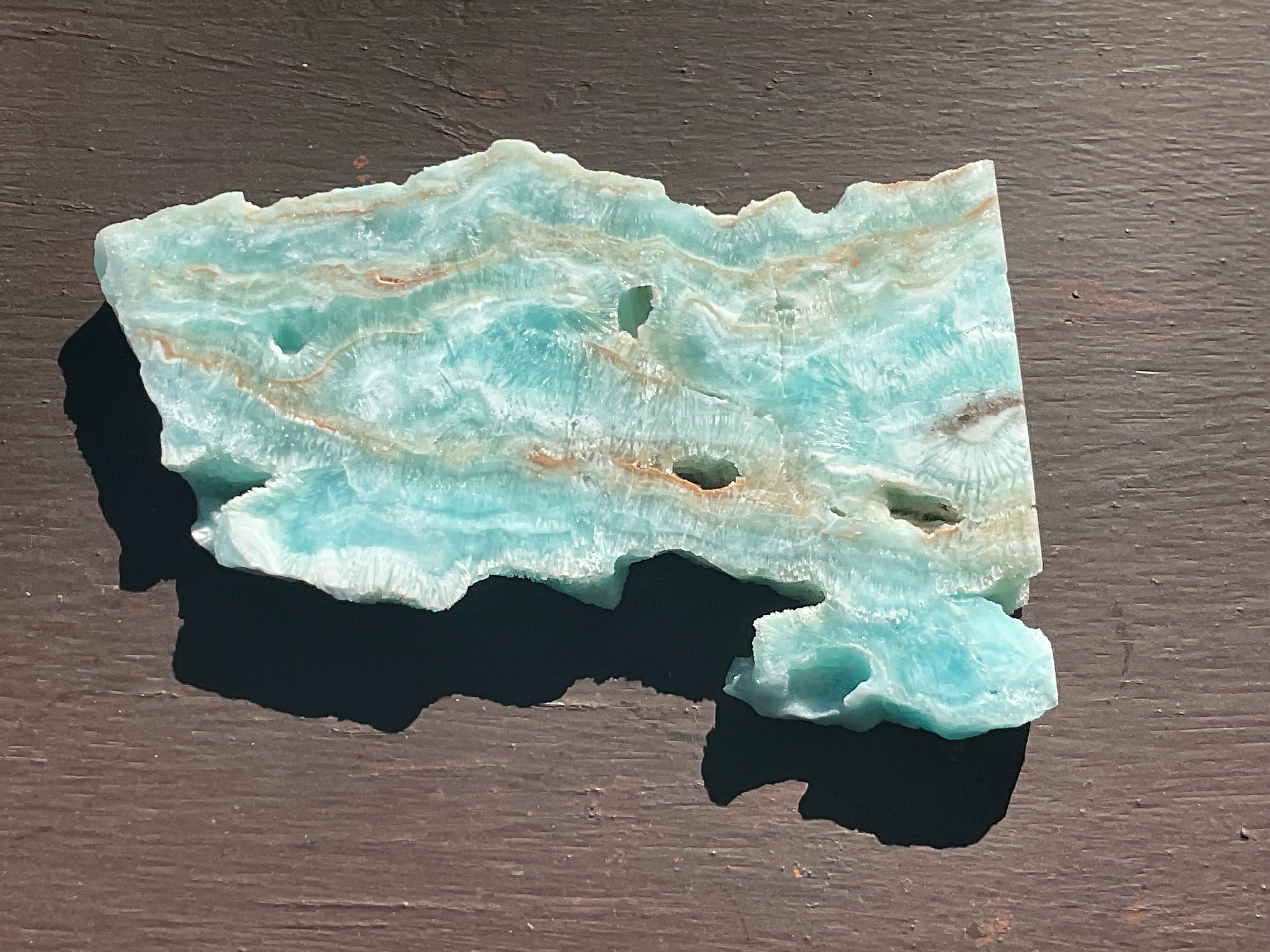 120g Blue Aragonite/Caribbean Blue Calcite Slab