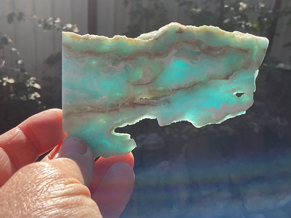 120g Blue Aragonite/Caribbean Blue Calcite Slab