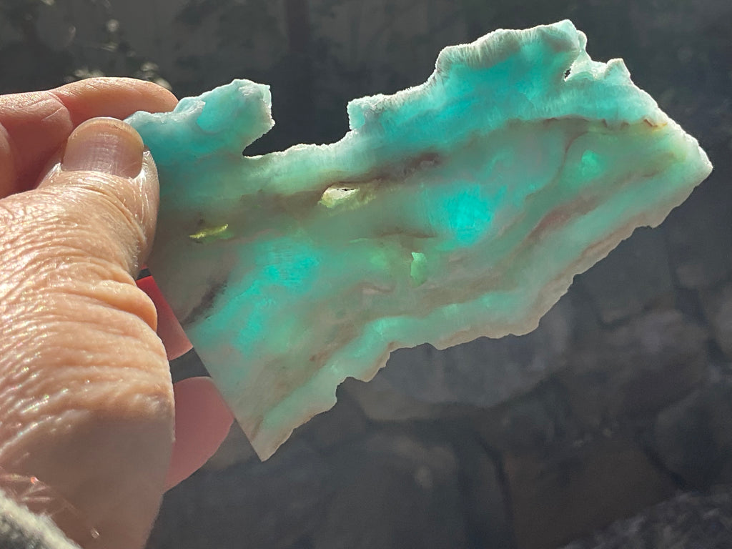 120g Blue Aragonite/Caribbean Blue Calcite Slab