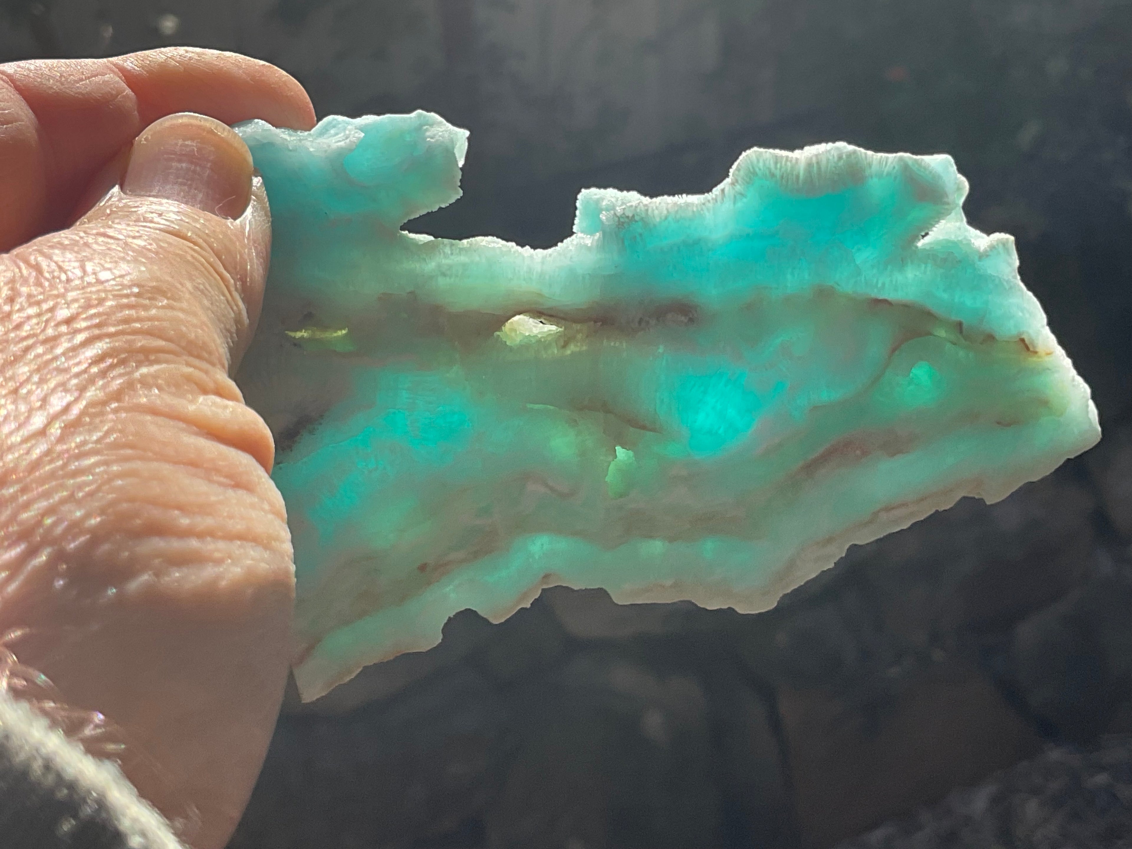 120g Blue Aragonite/Caribbean Blue Calcite Slab