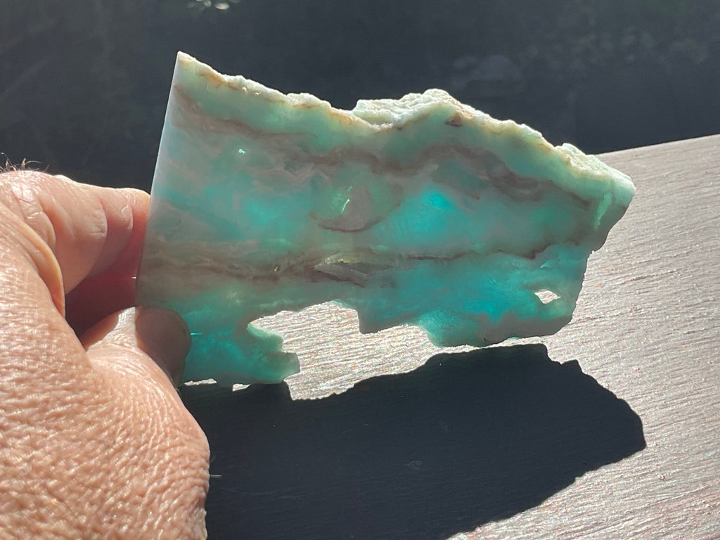 120g Blue Aragonite/Caribbean Blue Calcite Slab