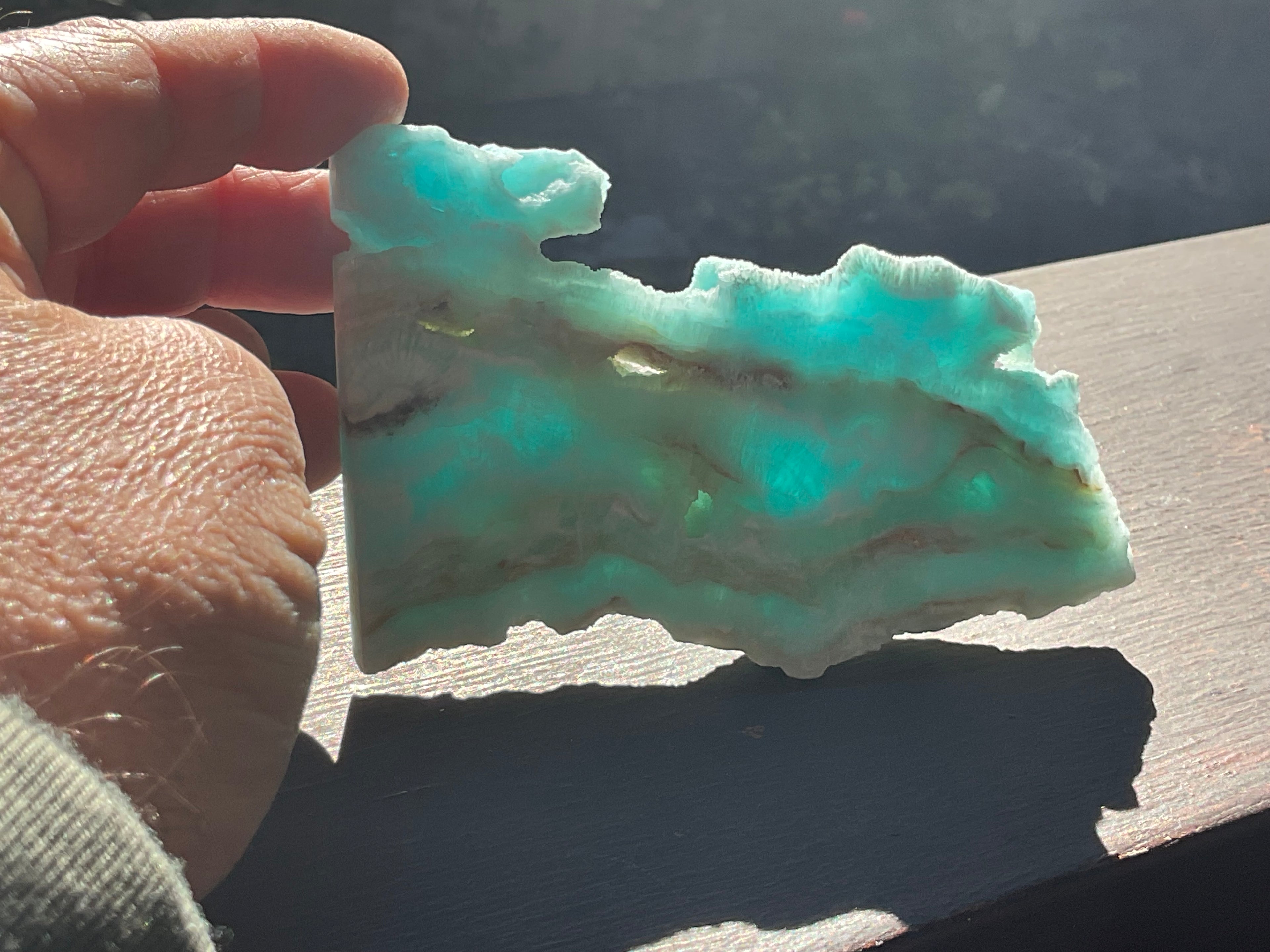 120g Blue Aragonite/Caribbean Blue Calcite Slab