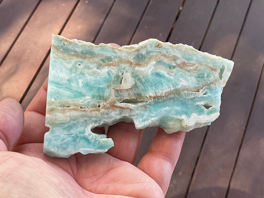 120g Blue Aragonite/Caribbean Blue Calcite Slab
