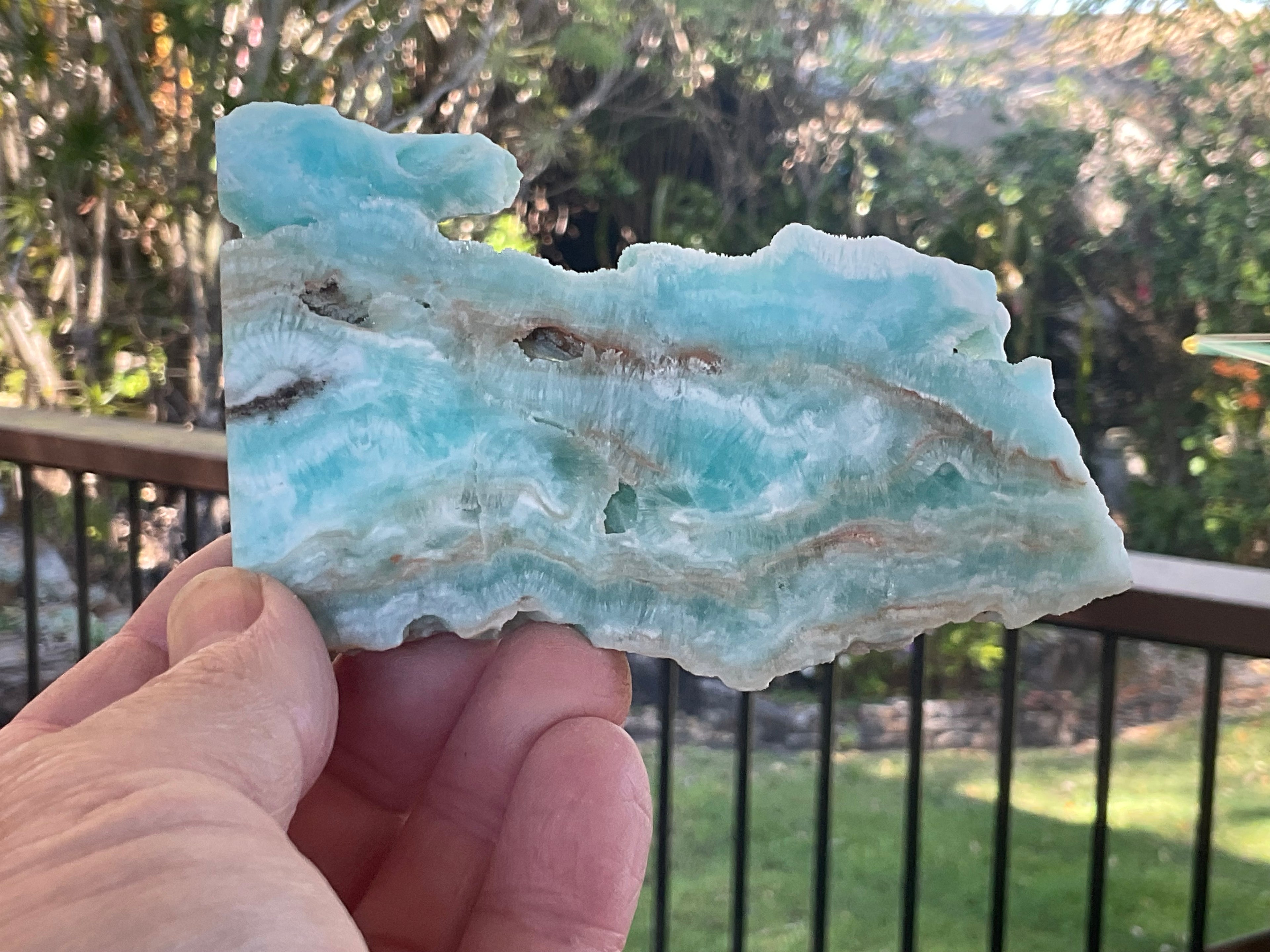 120g Blue Aragonite/Caribbean Blue Calcite Slab