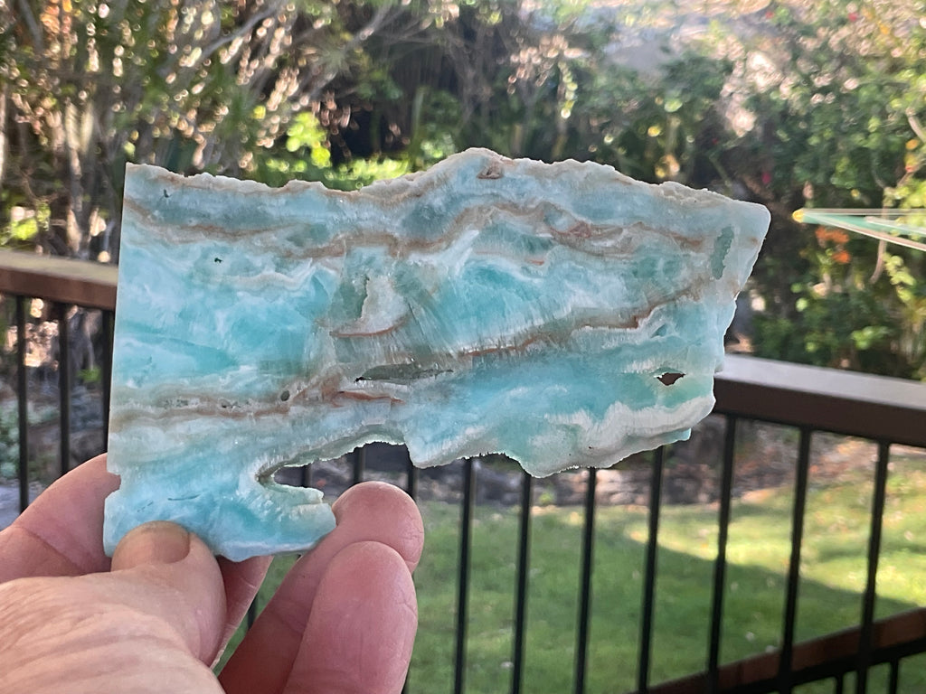 120g Blue Aragonite/Caribbean Blue Calcite Slab