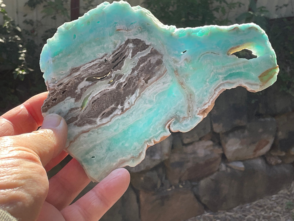296g Blue Aragonite/Caribbean Blue Calcite Slab