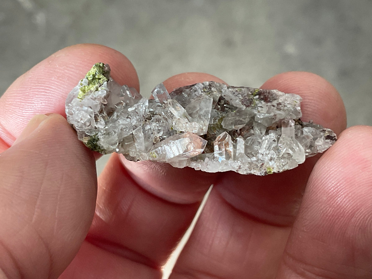 10g Epidote with Quartz Cluster from Sichuan, China