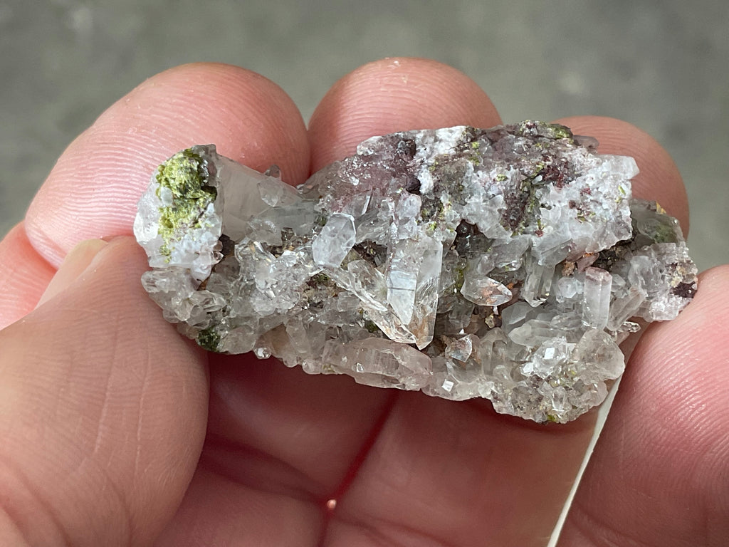 10g Epidote with Quartz Cluster from Sichuan, China