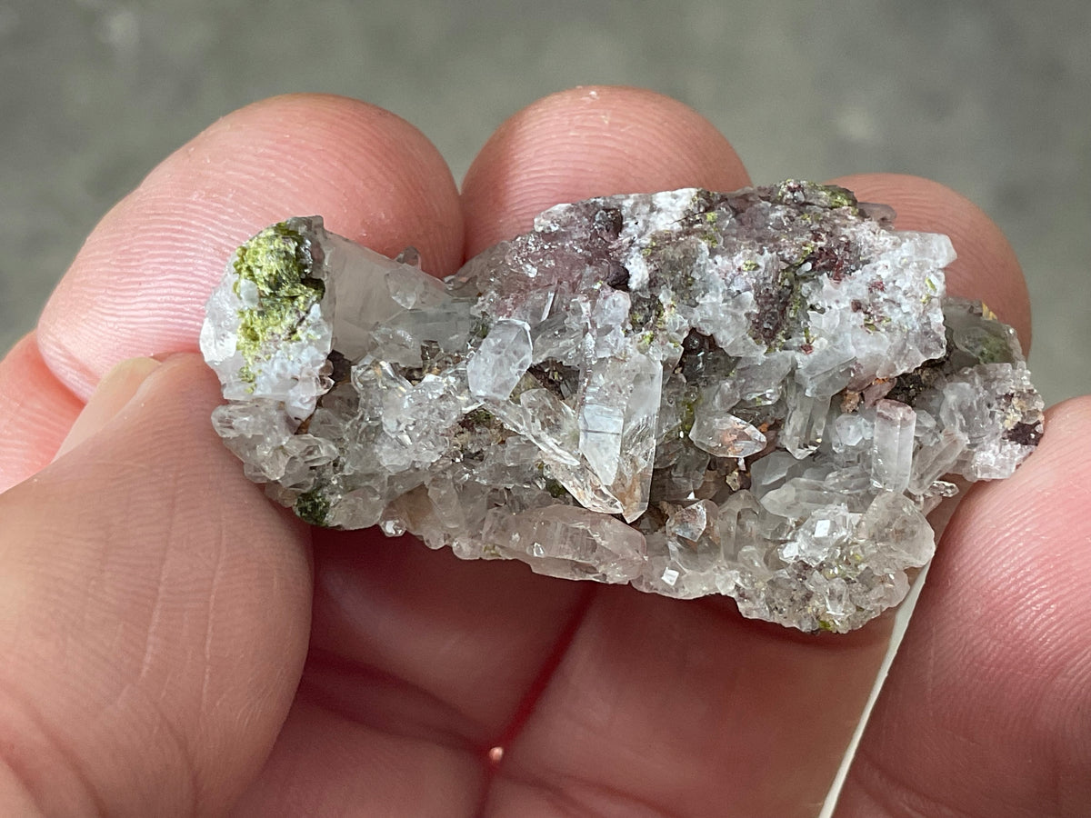 10g Epidote with Quartz Cluster from Sichuan, China
