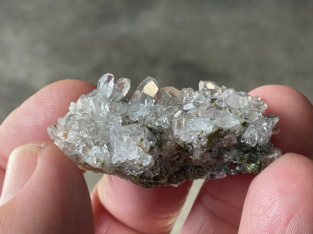 16g Epidote with Quartz Cluster 1B from Sichuan, China