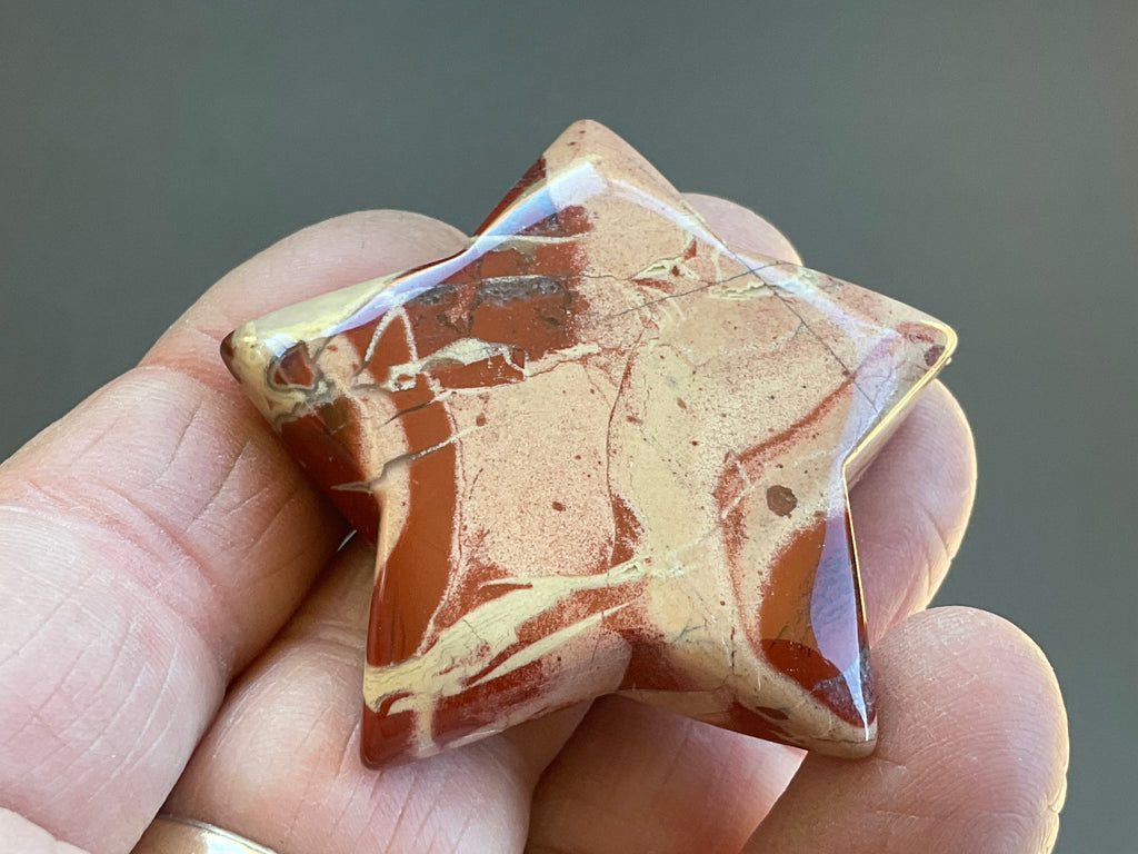 37g Brecciated Red Jasper with Chalcedony Star 2A