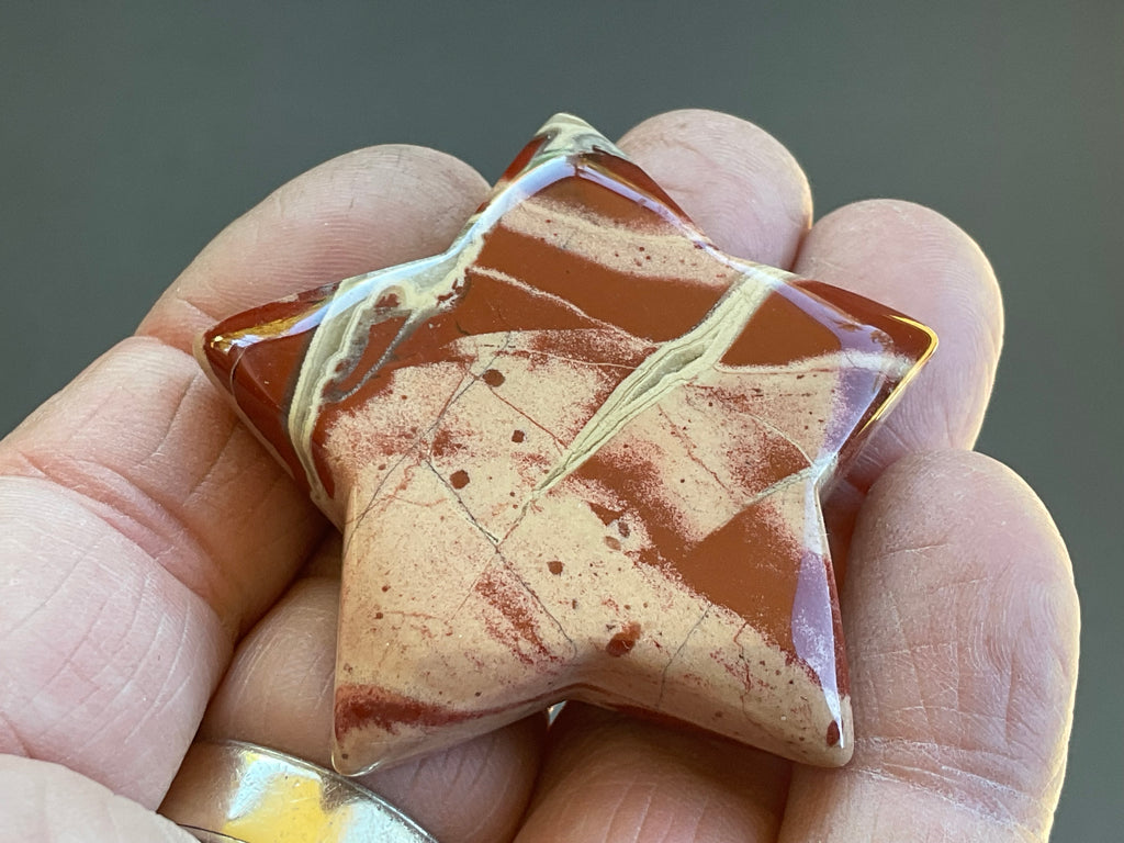 37g Brecciated Red Jasper with Chalcedony Star 2A