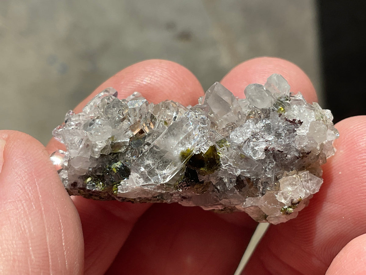 16g Epidote with Quartz Cluster 1B from Sichuan, China