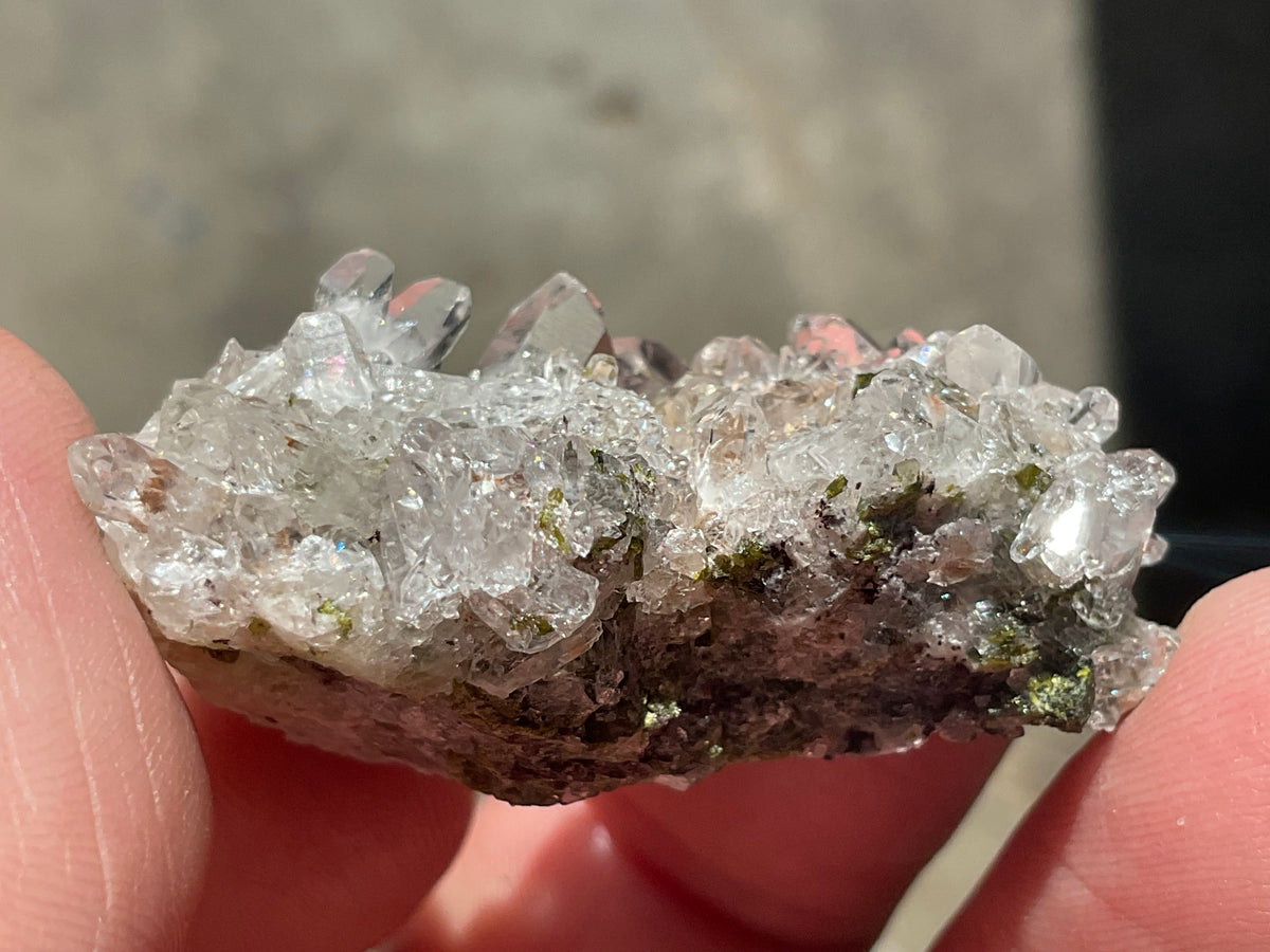 16g Epidote with Quartz Cluster 1B from Sichuan, China
