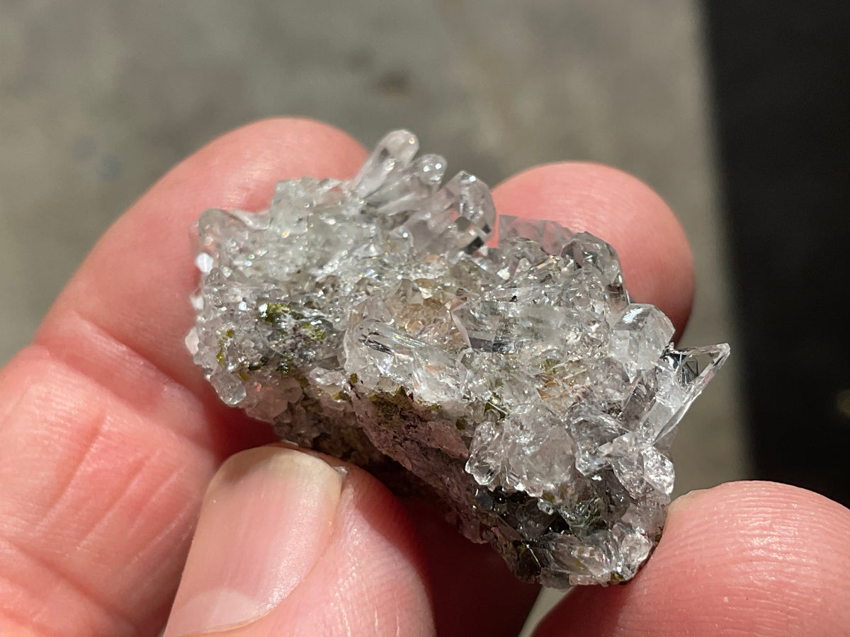 16g Epidote with Quartz Cluster 1B from Sichuan, China
