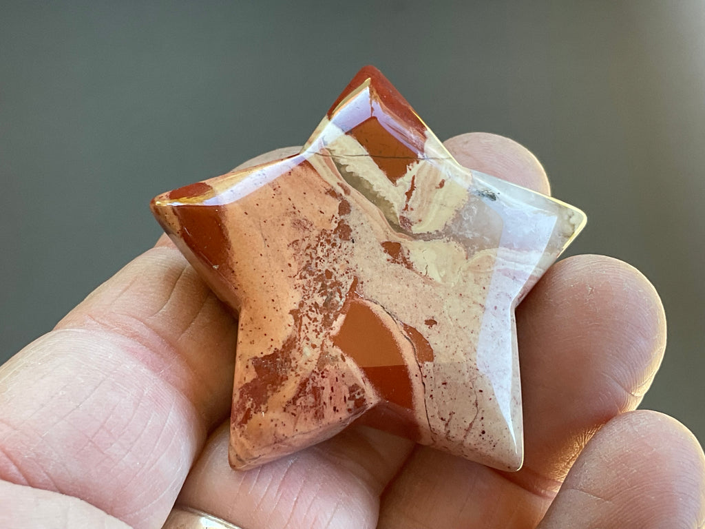 42g Brecciated Red Jasper with Chalcedony Star 2B