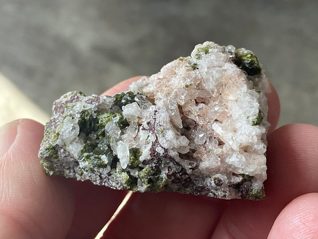 34g Epidote with Quartz Cluster Specimen 2A from Sichuan, China