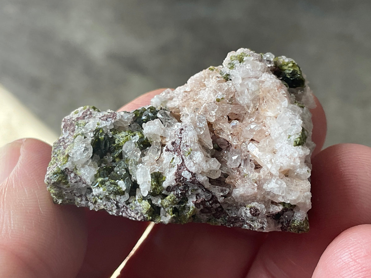34g Epidote with Quartz Cluster Specimen 2A from Sichuan, China