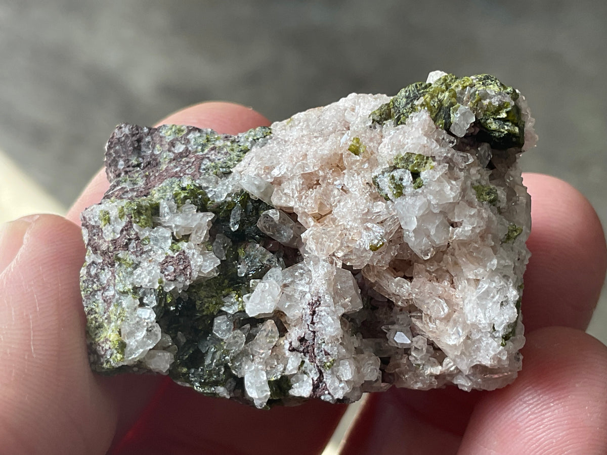 34g Epidote with Quartz Cluster Specimen 2A from Sichuan, China