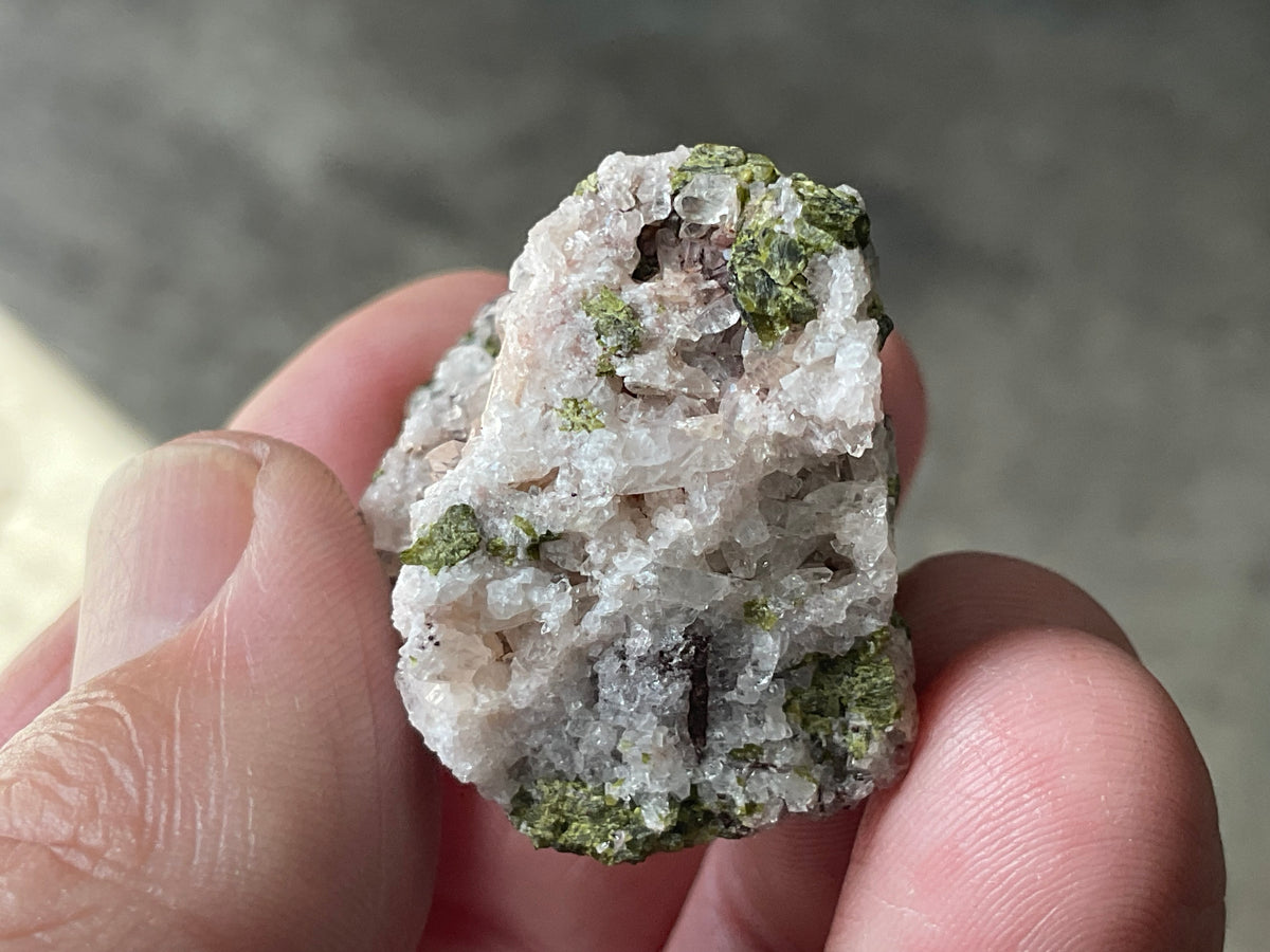 34g Epidote with Quartz Cluster Specimen 2A from Sichuan, China
