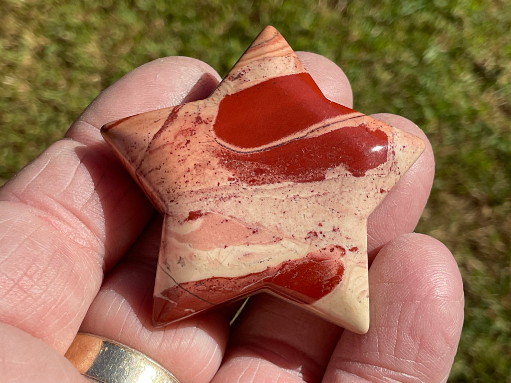 42g Brecciated Red Jasper with Chalcedony Star 2B