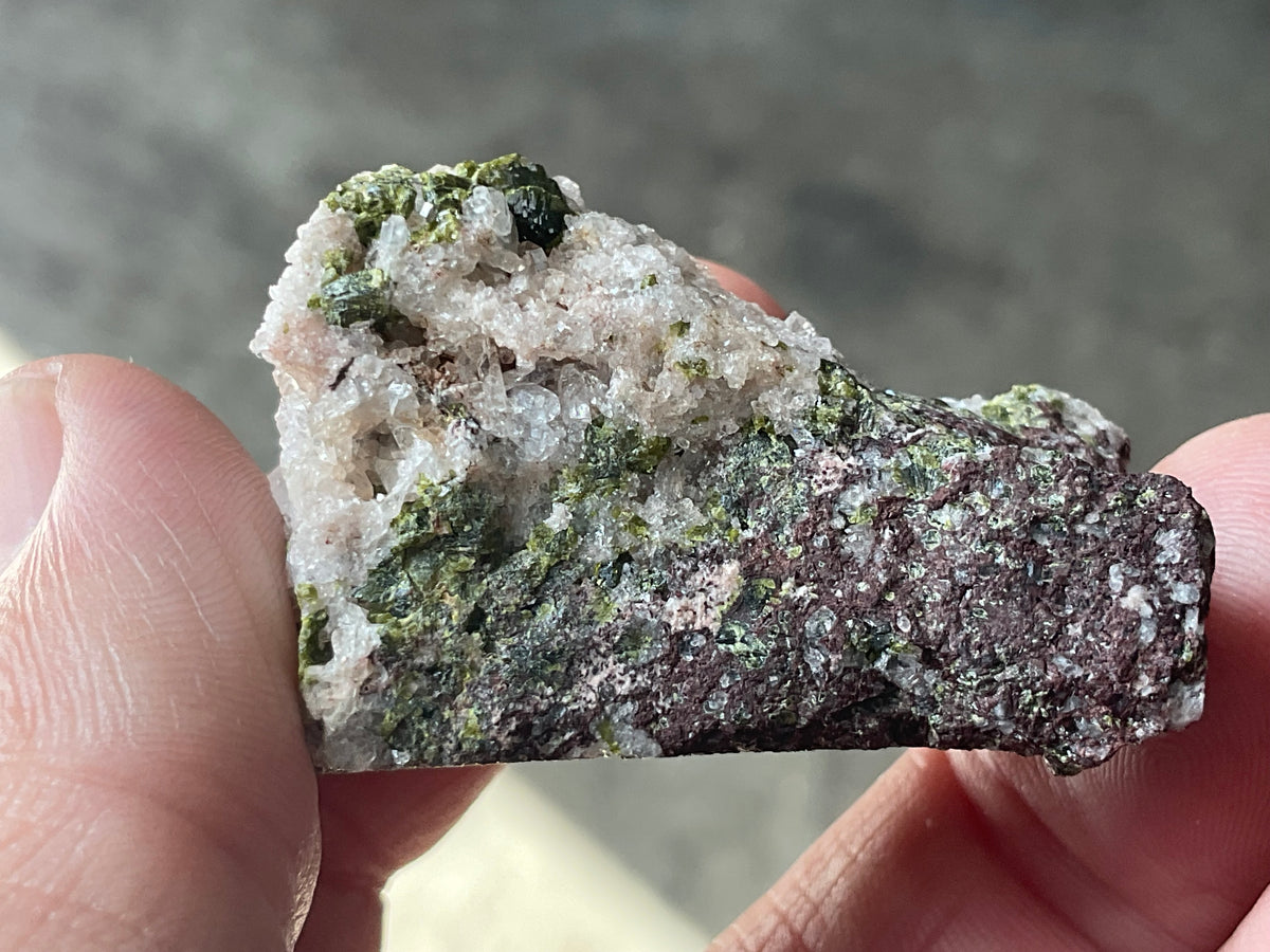 34g Epidote with Quartz Cluster Specimen 2A from Sichuan, China