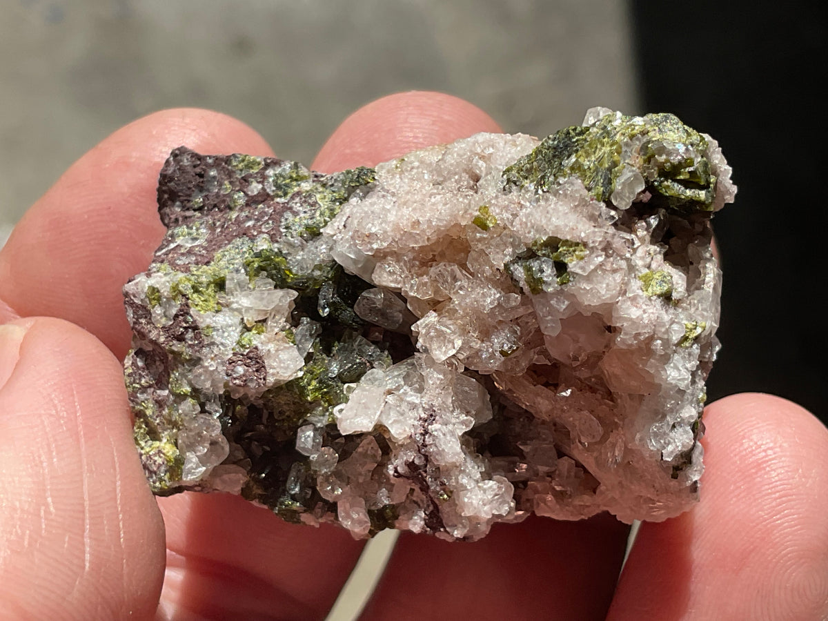 34g Epidote with Quartz Cluster Specimen 2A from Sichuan, China