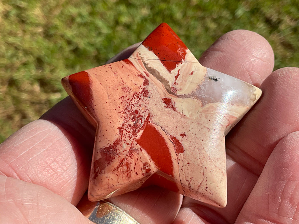 42g Brecciated Red Jasper with Chalcedony Star 2B