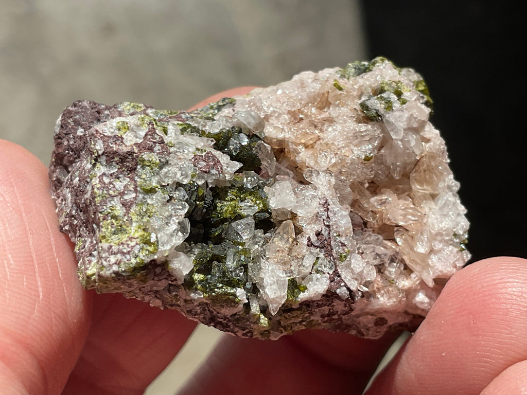 34g Epidote with Quartz Cluster Specimen 2A from Sichuan, China