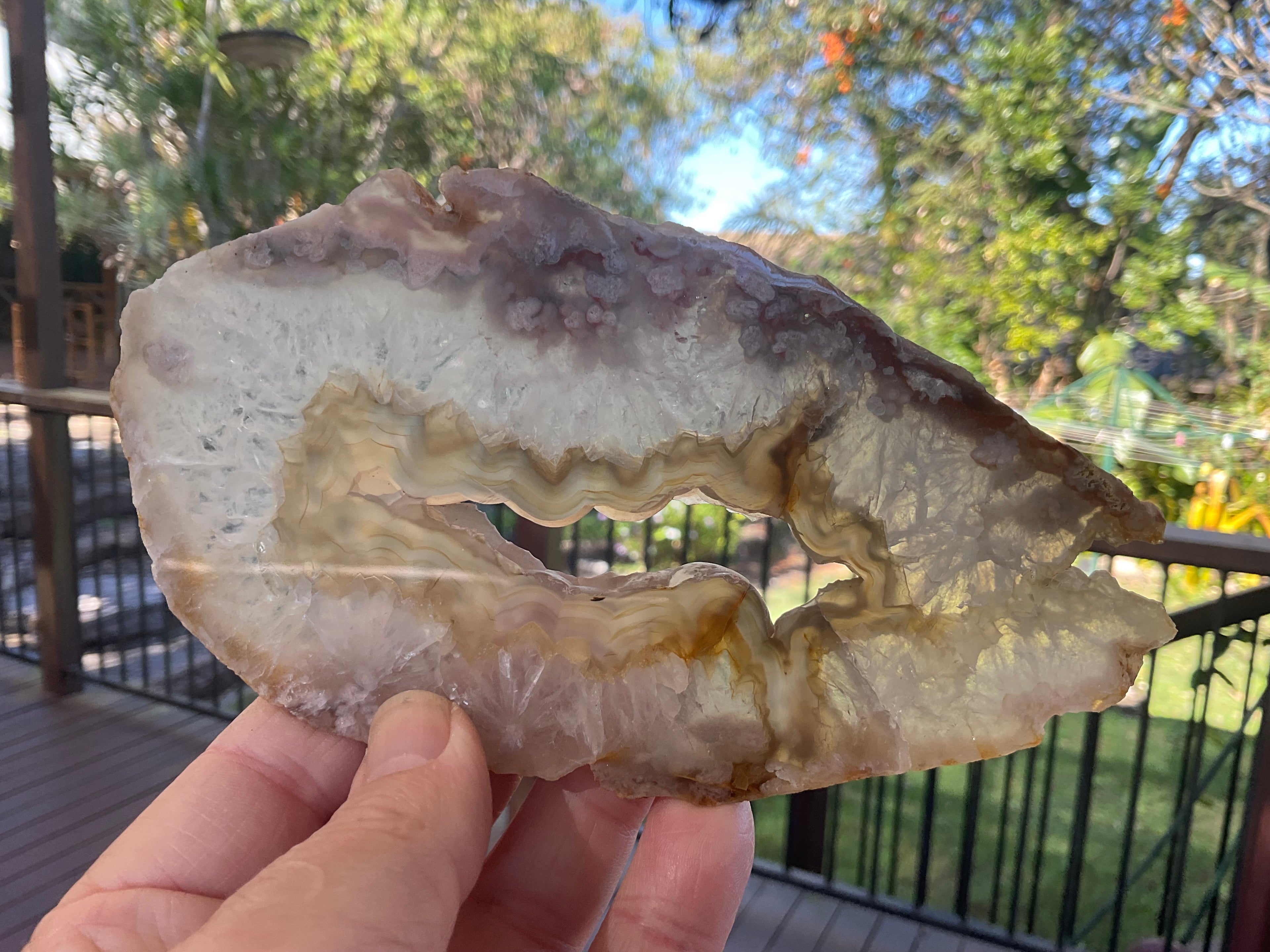 157g Flower Agate Polished Slab 5A