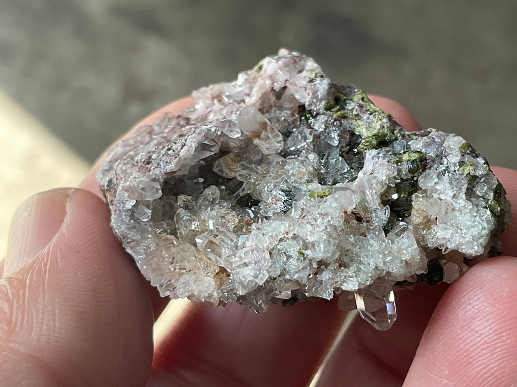 36g Epidote with Quartz Cluster 2B from Sichuan, China