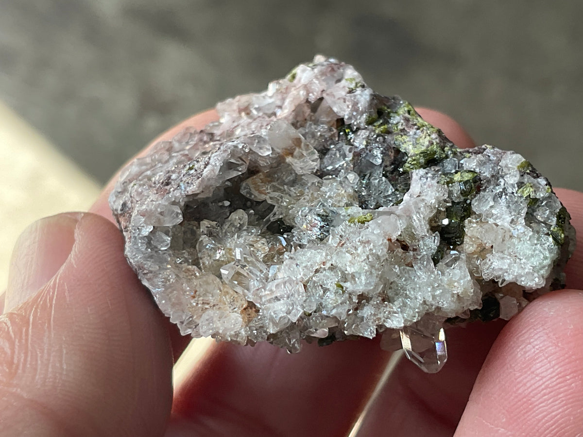 36g Epidote with Quartz Cluster 2B from Sichuan, China