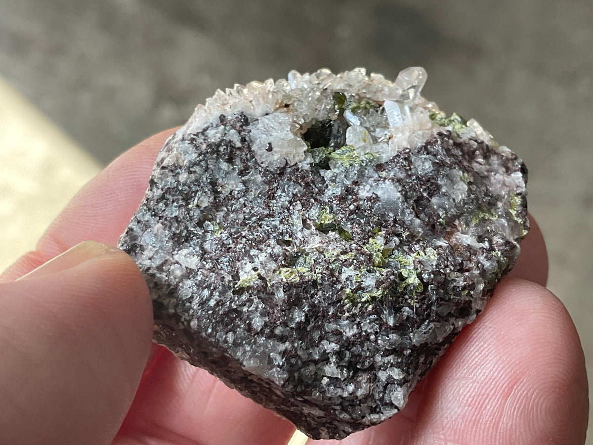 36g Epidote with Quartz Cluster 2B from Sichuan, China