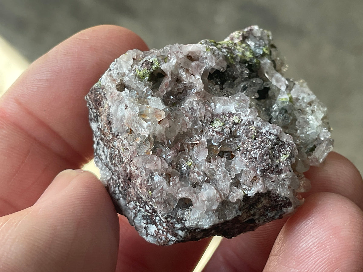 36g Epidote with Quartz Cluster 2B from Sichuan, China