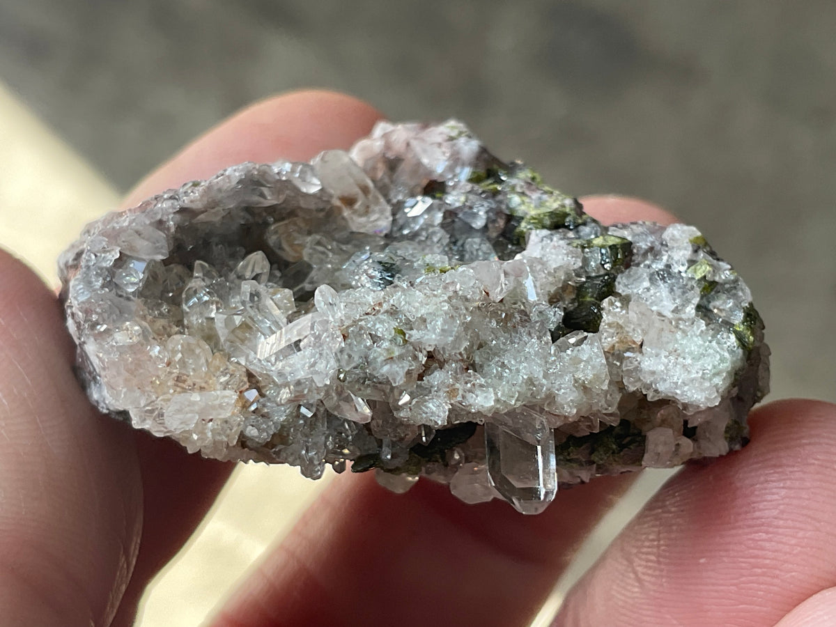 36g Epidote with Quartz Cluster 2B from Sichuan, China