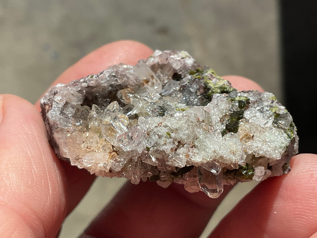 36g Epidote with Quartz Cluster 2B from Sichuan, China