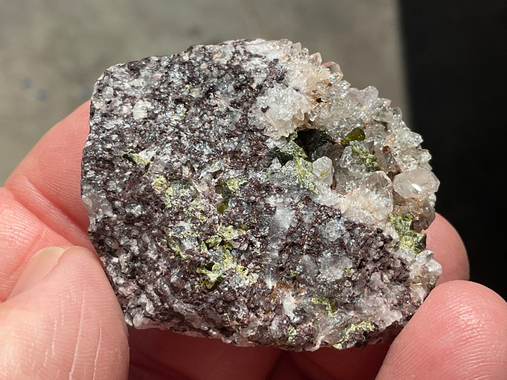 36g Epidote with Quartz Cluster 2B from Sichuan, China