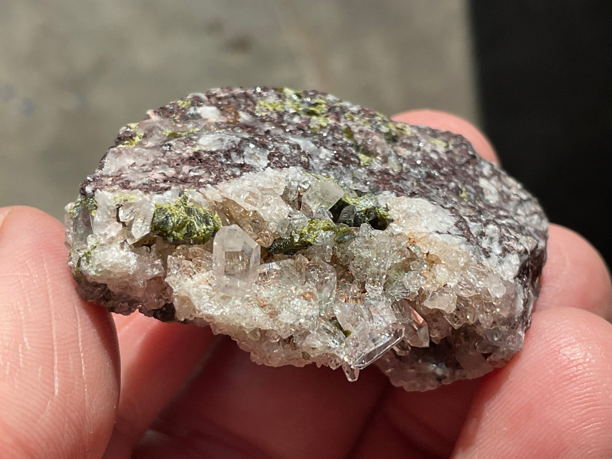 36g Epidote with Quartz Cluster 2B from Sichuan, China