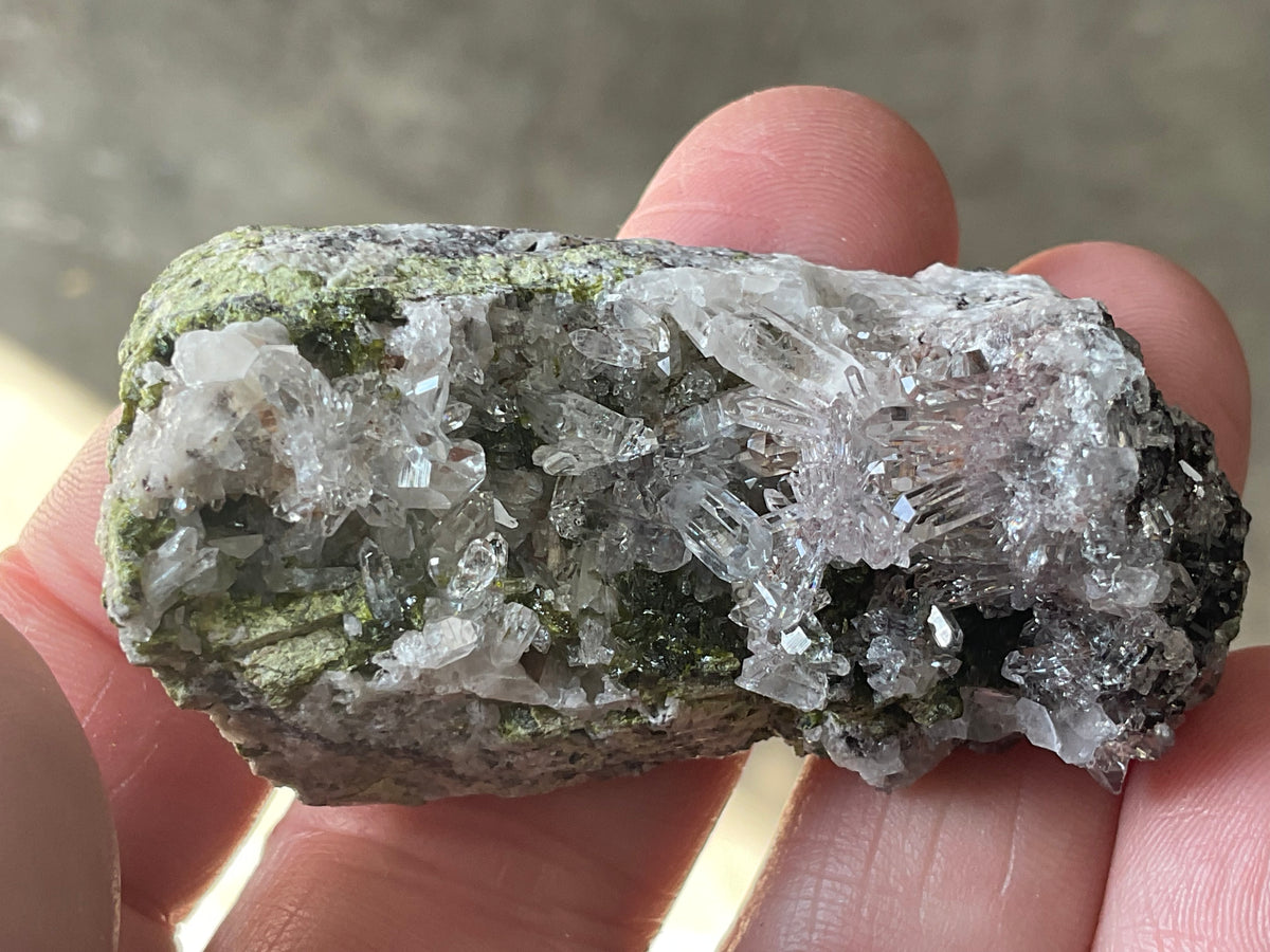 38g Epidote with Quartz Cluster Specimen 3A from Sichuan, China