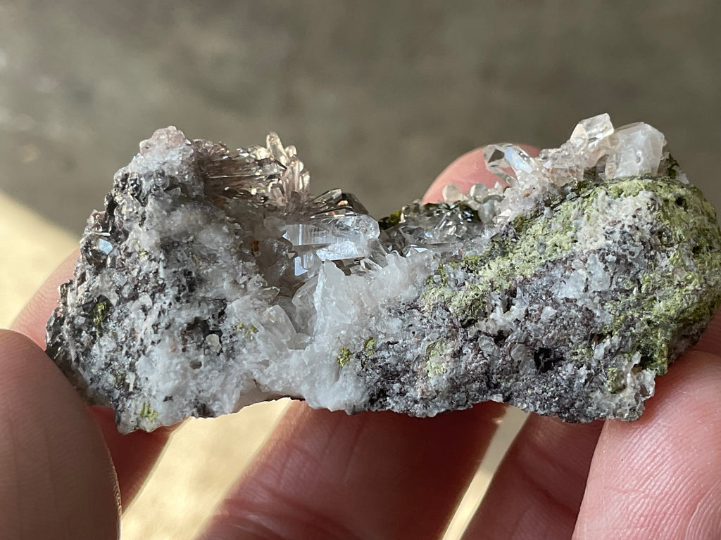 38g Epidote with Quartz Cluster Specimen 3A from Sichuan, China