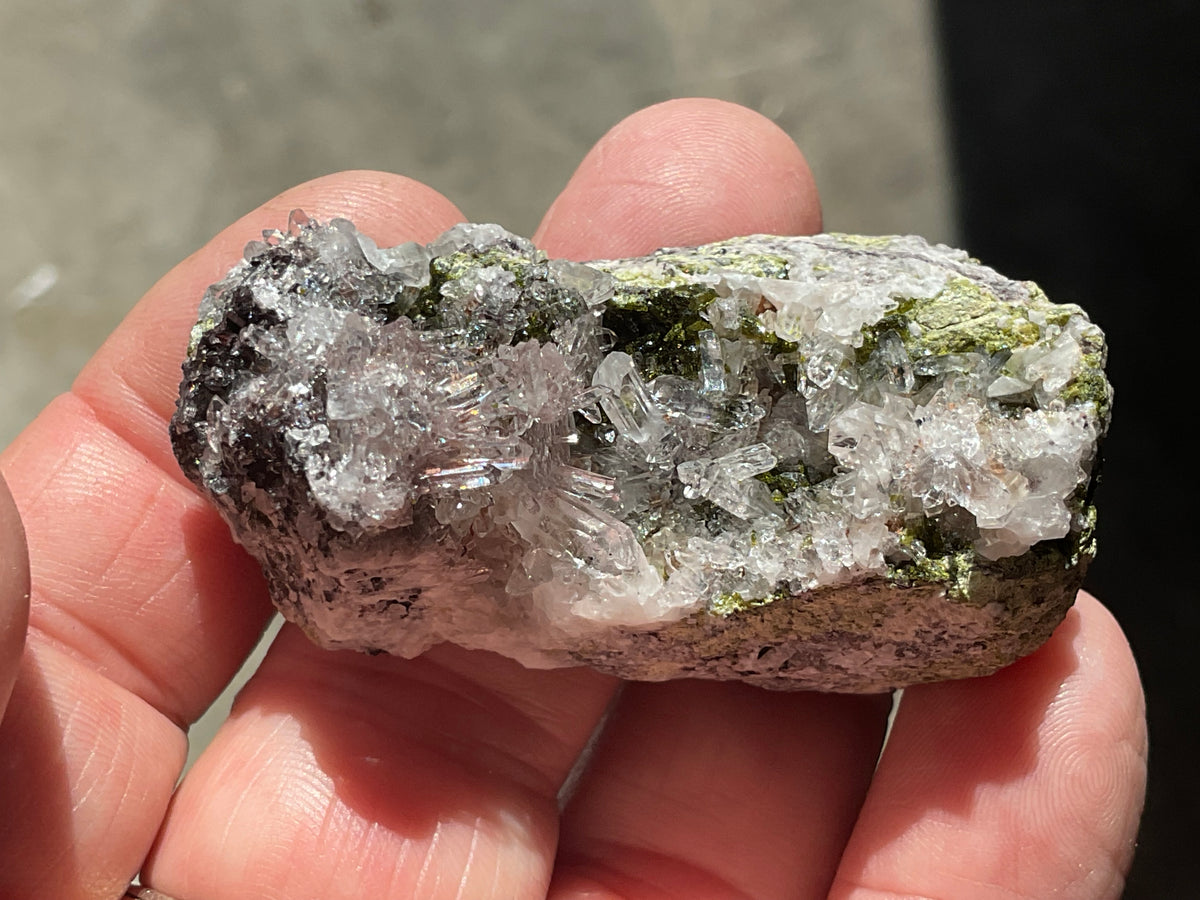 38g Epidote with Quartz Cluster Specimen 3A from Sichuan, China