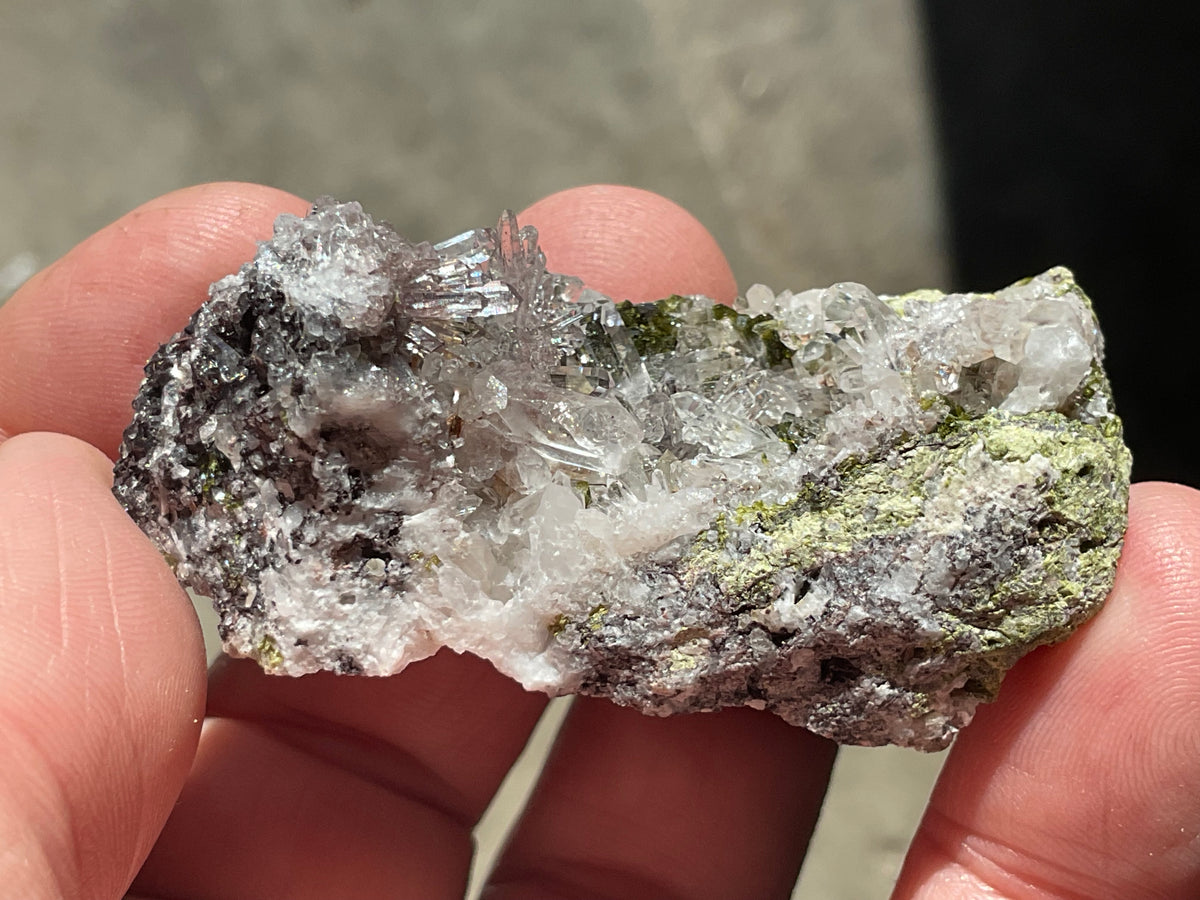 38g Epidote with Quartz Cluster Specimen 3A from Sichuan, China