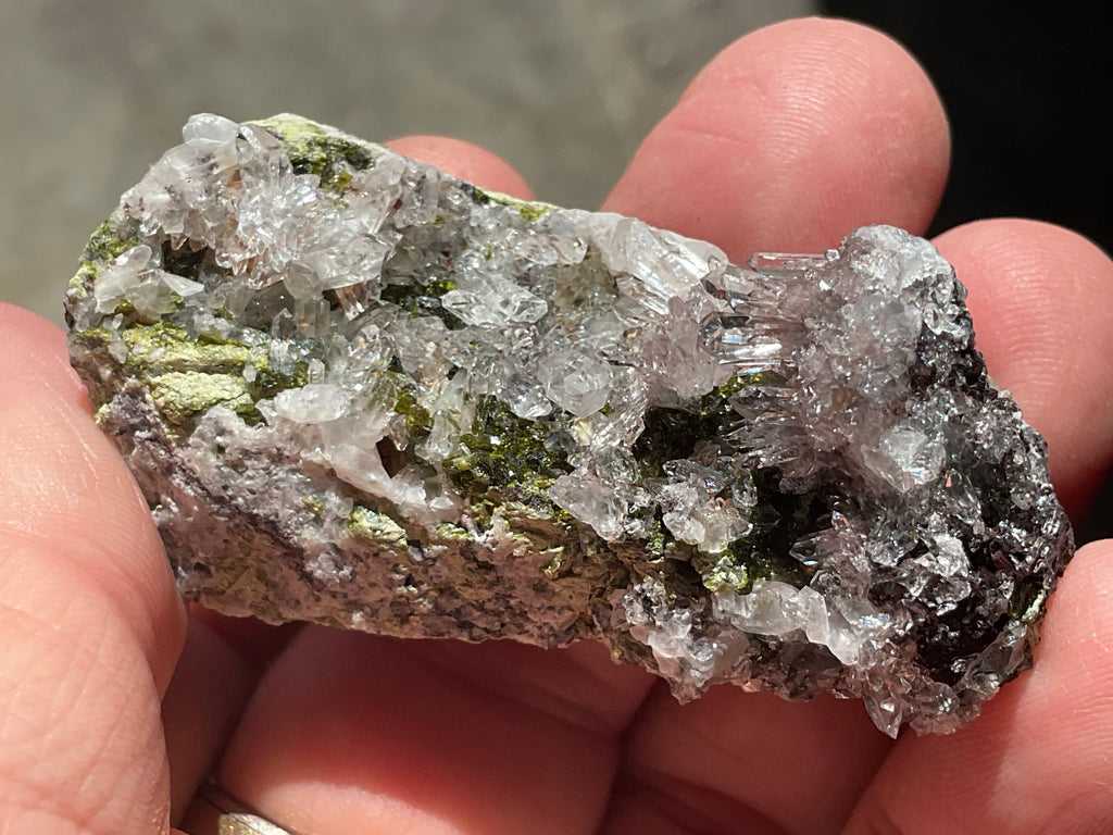 38g Epidote with Quartz Cluster Specimen 3A from Sichuan, China